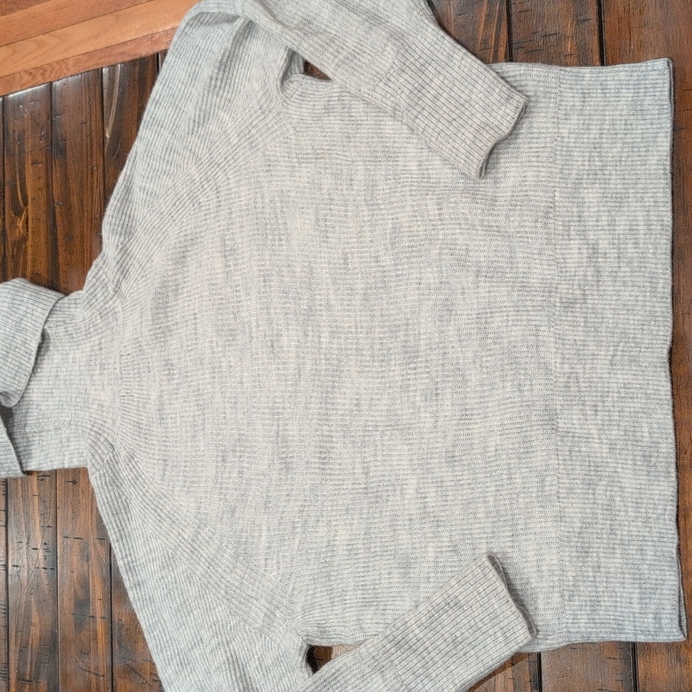 Quince Light Gray Ribbed Turtleneck Sweater - Picture 7 of 8